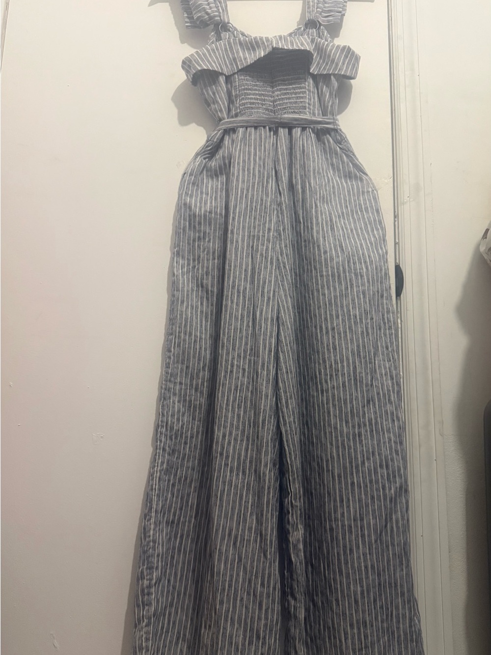 American Eagle Striped Wide Leg Jumpsuit Size 4 - Picture 4 of 8